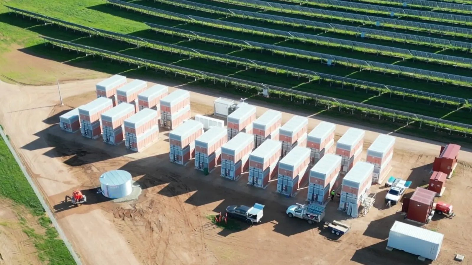 Yadlamalka utility scale battery plant beside a solar farm